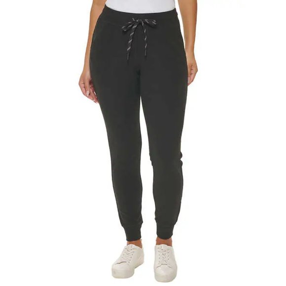 NWoT Andrew Marc Women's Ribbed Knit Jogger Sweatpants Black Size XS $70 8D002 - Picture 1 of 4